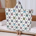 thumbnail image 5 of French Bulldog with Glasses White Hooded Bath Towel，60"x35" for Ages 3 To 12 Kids, Quick Dry Lightweight Soft Microfiber Hood Beach Towel Cover Up for Kids, 5 of 7