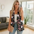thumbnail image 4 of Uorisanigo Christmas HO Santa Waistcoat Vest Women with Pockets Open Front Sleeveless Womens Waistcoat Vest Size S Loose Vests Blazer Dressy, 4 of 7