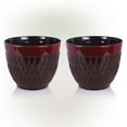 thumbnail image 3 of Alpine Corporation 15" x 12" Stone-Look Planters with Drainage Holes, Red, Set of 2, 3 of 13