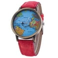 thumbnail image 1 of Flmtop Women's World Map Dial Denim Fabric Strap Analog Quartz Students Wrist Watch, 1 of 10