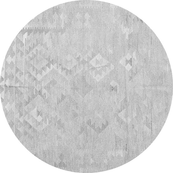 Ahgly Company Indoor Round Solid Gray Modern Area Rugs, 3' Round