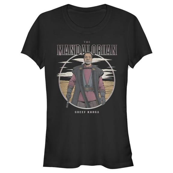 Junior's Star Wars: The Mandalorian Greef Karga Portrait Graphic Tee Black Small