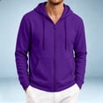 thumbnail image 6 of Zip Up Hoodie Men Long Sleeve Lightweight Solid Color Plain Hooded Sweatshirts Casual Fall Spring Track Jackets, 6 of 7