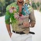 thumbnail image 5 of Camisas de moda para hombre, camisa hawaiana con mariposas, camisa con estampado 3D de flores de manga larga, camiseta de playa con cuello en V de gran tamaño, ropa para hombre, 5 of 5