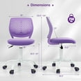 thumbnail image 3 of Costway Kids Desk Chair Ergonomic Swivel Children Mesh Study Height Adjustable Purple, 3 of 7