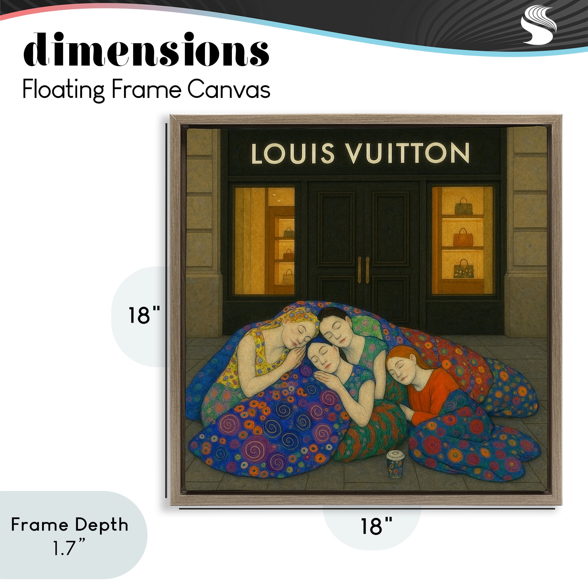 Stupell Industries Iconic Style Fashion Shop Brown Framed Floater Canvas Wall Art, design by Grotto Studios