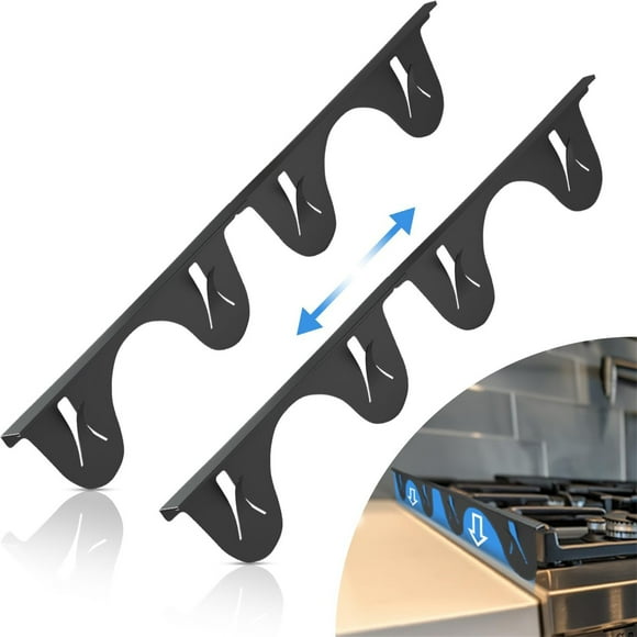 Stainless Stove Counter Cover (2 Pack Black) Stove Guard Stove Filler For Kitchen Range Trim Kit Heat With Easy Clean Adjustable Length