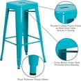 thumbnail image 5 of YEXJ Commercial Grade 30" H Backless Metal Indoor-Outdoor Barstool, Square-Crystal Teal-blue, 5 of 12