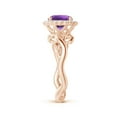 thumbnail image 3 of ANGARA Natural 1.15 Ct. Amethyst with Diamond Halo Ring in 14K Rose Gold for Women (Ring Size: 7.5), 3 of 9