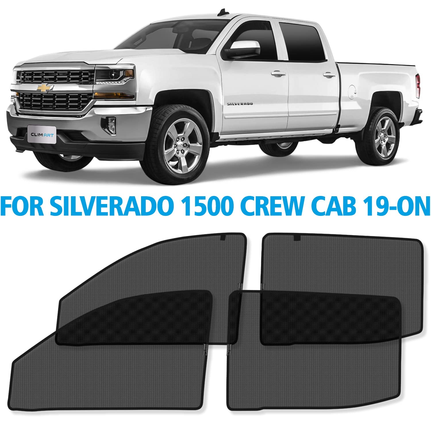 CLIM ART Car Window Sunshade for Chevrolet (Chevy) Silverado