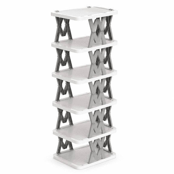 6-Tier Foldable Shoe Rack - Space-Saving Vertical Organizer for Small Spaces, Entryway, Hallway, Bedroom