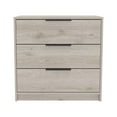 thumbnail image 3 of TUHOME FURNITURE TUHOME Kaia 27-inch Tall 3 Drawer Dresser with Metal Hardware Dark Brown, 3 of 5