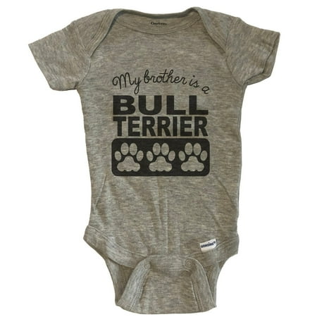 

My Brother Is A Bull Terrier Baby Bodysuit One Piece Baby Bodysuit - Grey