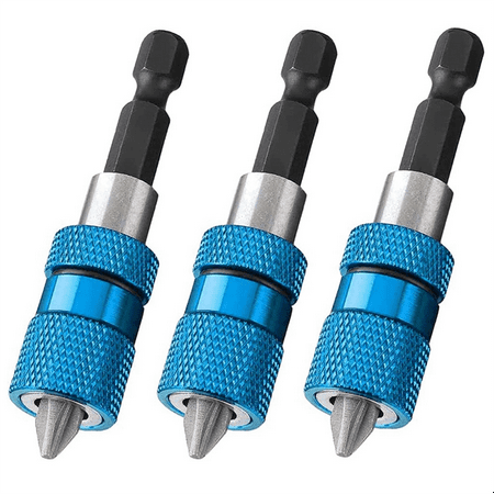 

3PCS 60mm Drywall Screw Bits Setter Magnetic Bit Holder 1/4 Inch Hex Driver Bits Adjustable Depth Screw Holder