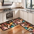 thumbnail image 3 of Kitchen Rugs Sets Of 2,Colorful Mushroom Floral Brown Pattern Anti Fatigue Kitchen Mat Rugs Non Slip Washable,Decorative Kitchen Floor Mats for Kitchen,Sink,Laundry,17"x47"+17"x47", 3 of 5