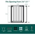 thumbnail image 4 of Baby Gate for Doorways and Stairs, Pet Gate with Wide Walk Thru Door and Lock Indicator, No Drill Pressure Mounted Safety Gate with Double Lock and Self-Closing, 4 of 8