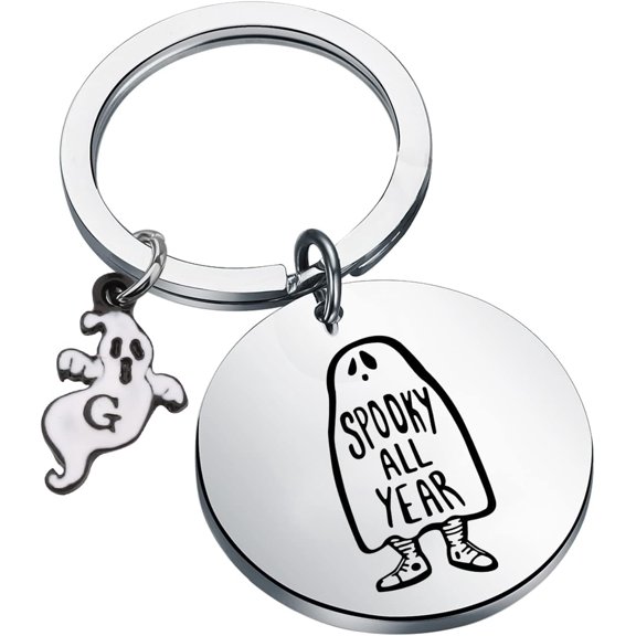 Halloween Ghost Gift Spooky All Year Keychain Funny Spooky Ghost Jewelry Best Friends Gift BFF Gift