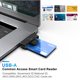 thumbnail image 1 of Lector de tarjetas inteligentes USB para tarjeta bancaria SIM ID CAC Conector para computadora PC, 1 of 9