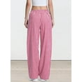 thumbnail image 6 of Womens Striped Gingham Pajama Lounge Boxer Pants Cute Comfy Bottoms with Pockets Fall Y2K Outfits Red S, 6 of 7