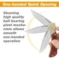 thumbnail image 4 of FLISSA Folding Outdoor Utility Knife with Copper & Wood Handle, Liner Lock, Belt Clip, Cleaning Cloth – for Camping, Hiking, Everyday Use, 4 of 7
