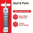 thumbnail image 3 of (2 pack) GE Siliconized Acrylic Painters Pro Sealant Seal & Paint, Pack of 1, Clear 10 fl oz Cartridge, 3 of 26