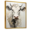 thumbnail image 2 of Designart "Minimalist Portrait Of A Beige Cow" Animals Cow Floater Framed Wall Art Prints, 2 of 5