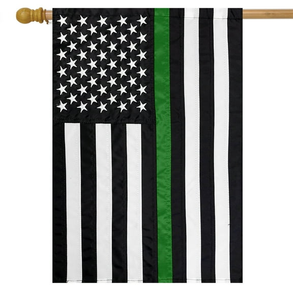 Briarwood Lane Thin Green Line Embroidered House Flag