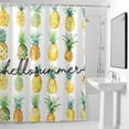thumbnail image 4 of Hello Summer Fabric Shower Curtain Pineapple Fresh Fruit Washable Shower Curtains for Bathroom, Waterproof Bath Curtain with Hooks Home Decor 72x84in, 4 of 8
