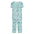 thumbnail image 5 of Wensltd Women Print Two Piece Sleepwear Set Short Sleeve Comfy Capri Pants with Side Pockets for All Season, 5 of 6