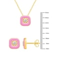 thumbnail image 2 of Enamel Earrings + Pendant Box Set for Women  Gold Tone 17 Inch Chain + 2in Extender, 2 of 4