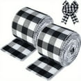 thumbnail image 1 of Dsseng 19.6 Yards Red and Black Plaid Fabric Ribbon  2.5 Inch  for Gift Wrapping  Christmas Tree Decoration  Non-Waterproof  Cloth Surface Compatible, 1 of 7