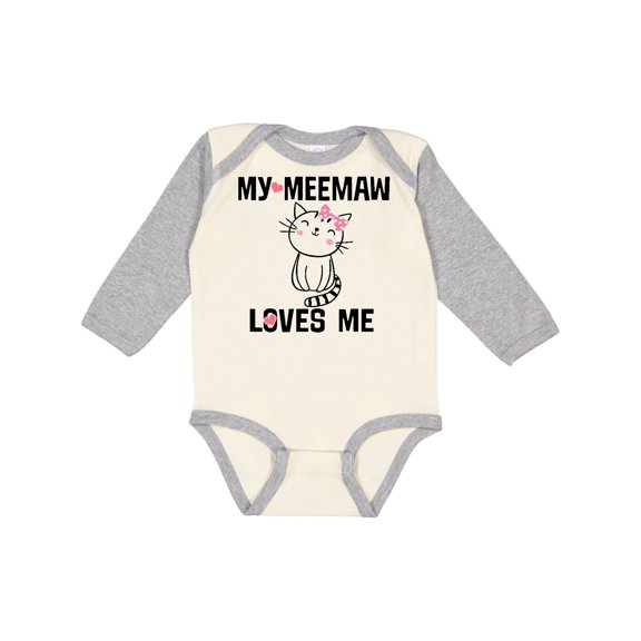 Inktastic My Meemaw Loves Me Girls Gift Girls Long Sleeve Baby Bodysuit