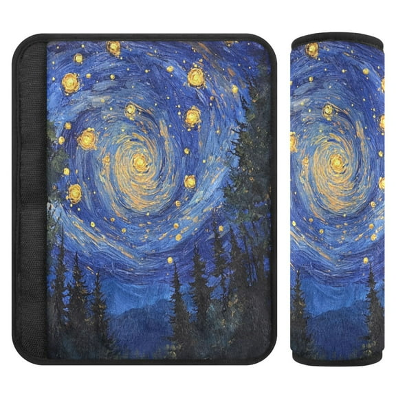 Qxltty Starry Night Sky with Fireflies Car Seat Strap Pads are Soft and Snug Fitting for All Cars Backpacks Pushchair