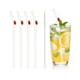 thumbnail image 1 of Uxcell 4 Pcs Pajillas de Vidrio Reutilizables, 7.87" Pajilla de Vidrio con Conejos Resistente a los Golpes, Pajillas Lindas para Whisky, Café, Jugo, Refrescos, Té, Rojo, 1 of 6