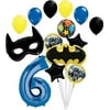 Batman Party Supplies 6th Birthday Bat Mask and Emblem Balloon Bouquet Decorations