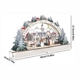 thumbnail image 3 of Wooden Christmas Village Houses with LED Light,Christmas LED Bridge Lights Ornaments, 3 of 10