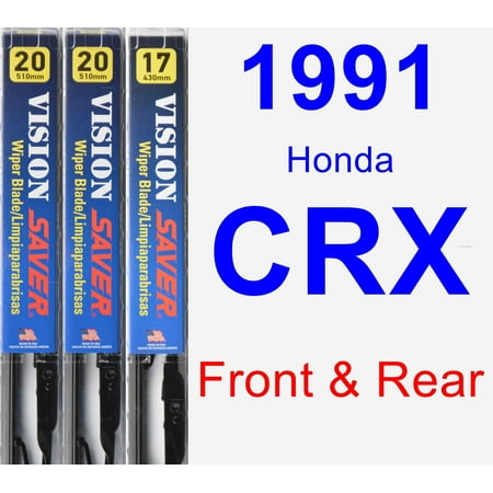 Crx Front Fender - 1991 Honda CRX Wiper Blade Set/Kit (Front & Rear) (3 Blades) - Vision Saver