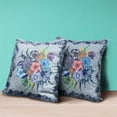 thumbnail image 4 of Flowers Indoor/Outdoor Pillow with Removable Cover in Blue Pink Gray18x18, 4 of 5