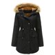 thumbnail image 5 of Chaqueta de algodón con forro de lana, chaqueta cálida de invierno con cuello de lana y capucha, chaqueta grande de algodón para mujer, 5 of 5