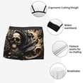 thumbnail image 3 of Gukieu Gold Rose Skull Print Men's Boxer Briefs, High Elastic Moisture Wicking Boxer Briefs Underwear-XX-Large, 3 of 5