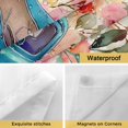thumbnail image 4 of Easter Truck No Hooks Shower Curtain with Snap-in Liner Watercolor Spring Pink Yellow Blue Floral Leaf Linen Texture Shower Curtains for Bathroom, Waterproof, Easy Install, Washable 36"x72", 4 of 9