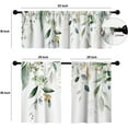 thumbnail image 2 of Farmhouse Kitchen Curtains and Valances 3 Piece Set, Spring Sage Green Eucalyptus Leaf Floral 36 Inch Length Window Treatment Tiers for Living Room Bedroom Bathroom, 2 of 5