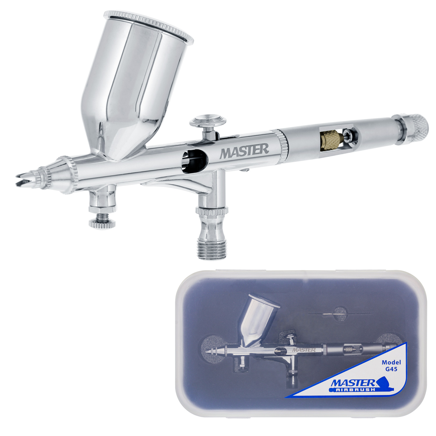 MASTER Pro 1/2oz Cup 0.2 Fine Detail Dual-Action Gravity AIRBRUSH MAC Auto Paint