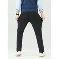 thumbnail image 3 of Men's 4-Way Stretch Dress Pants - Mid-Rise Straight Cut with Elastic Waist (Business Casual), 3 of 10