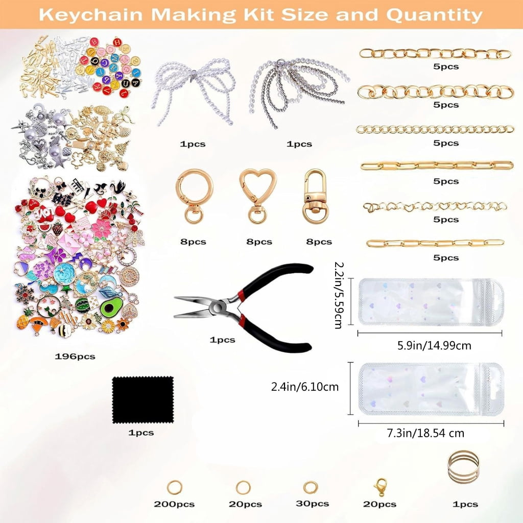 Alloy Keychain Making Set Metallic Keyrings Craft Supplies Alloy Texture Suitable for Gifts and Creative Accessories