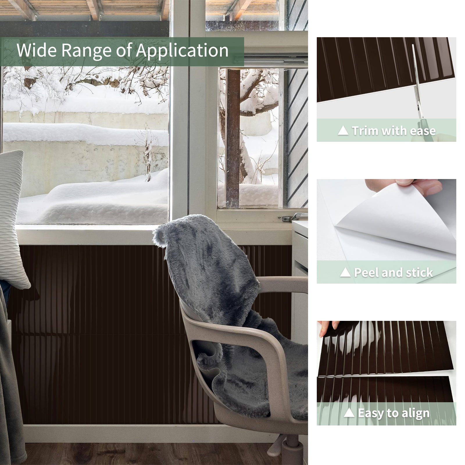 DEWOO 10-Sheet Upgraded Thick Peel and Stick Kitchen Backsplash Tiles,Waterproof Premium Self-Adhesive Wall Tile Stick on Backsplash for Kitchen,Bathroom and Fireplace(Brown,12"×12")