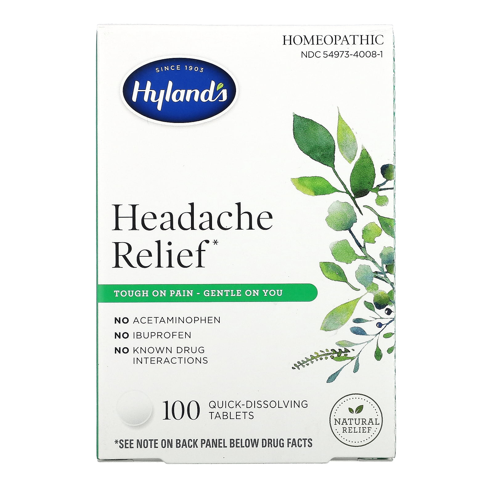 Headache Relief, 100 QuickDissolving Tablets, Hyland's