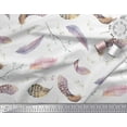 thumbnail image 3 of Soimoi Pink Velvet Fabric Leaves & Feather Printed Craft Fabric by the Yard 58 Inch Wide, 3 of 3