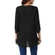 thumbnail image 3 of INSPIRE CHIC Blusa Casual Elegante de Manga 3/4 con Cuello en V y Dobladillo Asimétrico de Chiffon L Negro, 3 of 5