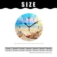 thumbnail image 2 of ATEDEANEI 12" Wall Clock Battery Operated Silent Non Ticking Seashell Starfish Beach Landscape Beautiful Pattern, 2 of 5